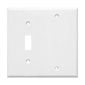 (65 piezas) Cubierta de placa de pared de 2 velocidades Interruptor de palanca blanco Lexan irrompible en blanco - Imagen 1 de 1