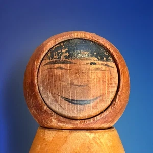 Wood Figurine Eskimo Rare Arne Tjomsland Eskimo Wood Figurine W/ Spear, Norway - Picture 1 of 8