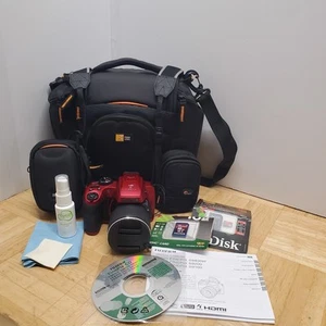 Fujifilm Finepix S9450W 16MP Digital Camera SLR Red w/Camera Bag + 2 SD Cards - Picture 1 of 24