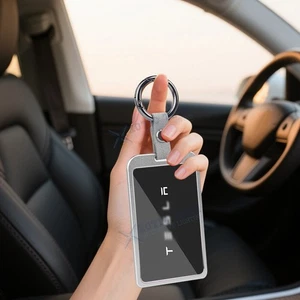 Silver Clear Full Protection Key Fob Cover Shell Keychain For Tesla Model 3 Y - Picture 1 of 15