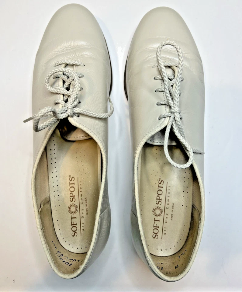 ¡NUEVO! Zapatos cómodos con cordones Soft Spots "Casper" para mujer talla 9B, cuero de hueso Foto 1 de 4