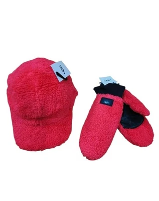 UGG Nuevo Conjunto de Sombrero y Mitón Rosa Cosmo S/M Mujer Sherpa Invierno Regalo Foto 1 de 4