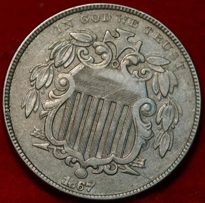 🇺🇸 1867 Philadelphia Mint Shield Nickel USA - Image 1 of 2