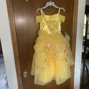 Belle Costume Dresses Ballgown Golden Filigree 9-10 Disney Princess - Picture 1 of 6