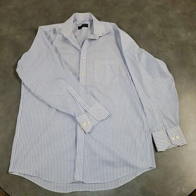 Camisa de vestir Donald J Trump Signature Collection blanca azul a rayas talla 15,5 32/33 Foto 1 de 4
