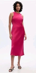 Gap pink satin high-neck midi dress XXL NWT - Picture 1 of 4
