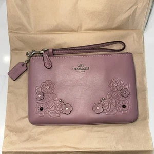 Coach Nolita Wristlet-Tea Rose & Tooling- New- Rose/Mauve Colored - Picture 1 of 7