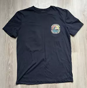 Quiksilver T Shirt Medium Doing Fine Since '69 T-Shirt Tee Top Black Neon Print - Picture 1 of 10