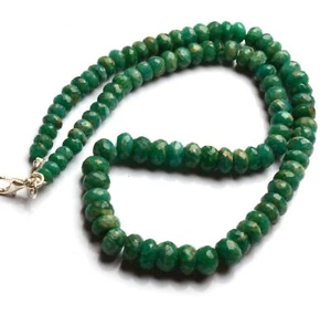 Natural Gem Amazonite 5 to 8 mm Size Faceted Rondelle Beads Necklace 17" - Picture 1 of 8