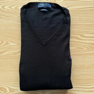Polo Ralph Lauren XLT Jumper XL Tall Mens Black 25" Pit-to-Pit Pima Cotton Logo - Picture 1 of 10