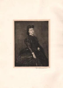 Original Bleistift signierte Radierung, eine spanische Dame - Bild 1 von 1