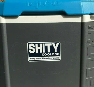 YETI Coolers Decal Sticker joke 5"X3" Blue/White Funny SHITY fits RTIC, Coleman - Picture 1 of 3