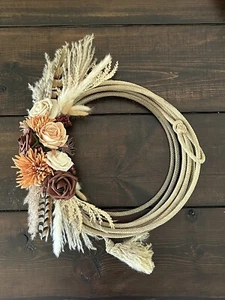 Lasso Wreath Western Country Ranch House Decor Handcrafted - Picture 1 of 1