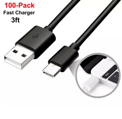 100x Wholesale OEM 3Ft Type C USB C Cable Fast Charging Charger Cord A20/A30/A50 - Image 1 of 4