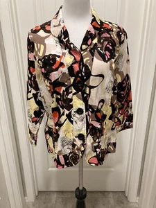 NWT RQT Jacket WM Paint Flo Colors SZ XL 3/4 Sleeves Very Nice - Picture 1 of 12
