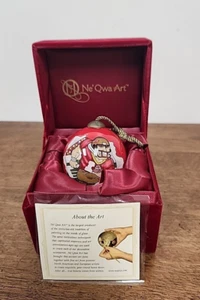 NE'QWA ART FLORIDA STATE SEMINOLES REVERSE PAINTED GLAS ORNAMENT - Bild 1 von 7