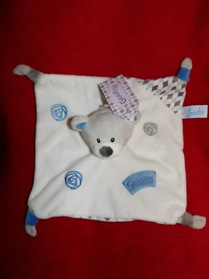 Doudou Plat Ours Gris Blanc Bleu Graftitis TOODO  Neuf - Photo 1/2