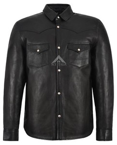 mens shirts with leather