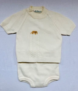 Al-Dino Vintage Italian Pale Yellow Sweater & Sweater Bottoms Set, L (9-12 mos.) - Picture 1 of 3