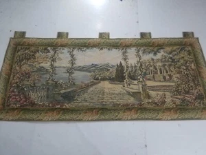 Tapiz colgante de pared vintage francés italiano escena terraza 212x90 cm - Imagen 1 de 17