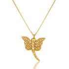 Halskette mit Schmetterlings-Designer-Anhänger aus 14 Karat vergoldetem...