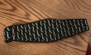 NWT Lord & Taylor Vintage Women’s Beaded Cummerbund Belt, Black and Silver S/M - Picture 1 of 6