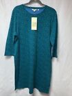 Boden Jersey Shift Cotton Pajamas Lounge Dress Blue Green Floral US 12R NWT