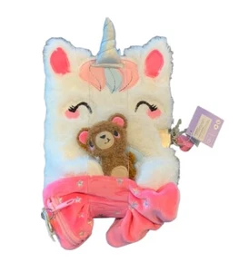 Claire’s Einhorn Notizbuch Skizzenbuch Tagebuch für Mädchen flauschig mit Schloss - Bild 1 von 8