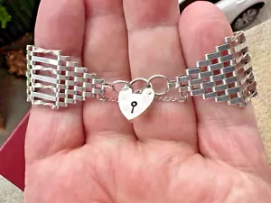 Pulsera vintage de plata de ley de 7 puertas - RCO - Londres - 1975 - Imagen 1 de 24