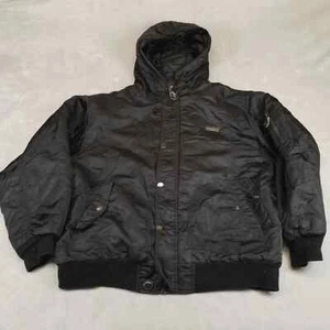 VTG Southpole Jacket Mens XL Black Bomber Full Zip Hooded Pockets Y2K Hip Hop - Picture 1 of 10