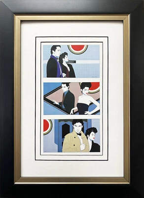 Patrick Nagel "Untitled #79 - Lucky Strike Ad" CUSTOM FRAMED Art Print Cigarette - Image 1 of 3