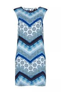 Wallis TALL Blue Embellished Paisley Print Dress 16 - Picture 1 of 5