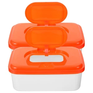 Caja dispensadora de toallitas húmedas contenedor de viaje de plástico para portabebés de 2 piezas - Imagen 1 de 12