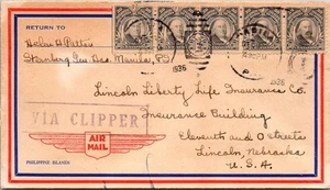 GOLDPATH: PHILIPPINES AIR MAIL 1936, TO U.S.A. VIA CLIPPER CV849_P02 - Picture 1 of 2