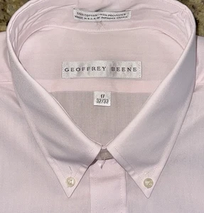 Geoffrey Beene Men’s Light Pink Button Down L/S Dress Shirt Size 17x32/33 NWT - Picture 1 of 4