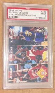Hoops Jordan/Wilkins/Malone 1993 #283 líderes anotadores PSA 9 - Imagen 1 de 5