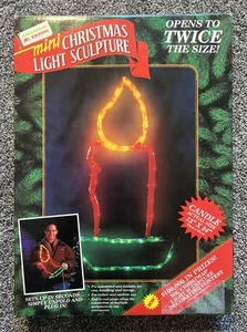 Mr. Christmas Mini Light Sculpture Candle w/Box Indoor Outdoor 1990s 13x24” New - Picture 1 of 4