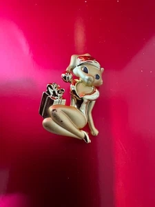 Broche Pin Gato Navidad Vintage Tono Dorado Felices Fiestas - Imagen 1 de 8