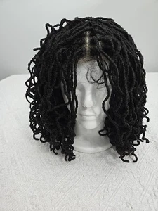 Peluca de imitación rizada desordenada para mujer negra 12" peluca de rastas afro cabello de bebé - Imagen 1 de 5