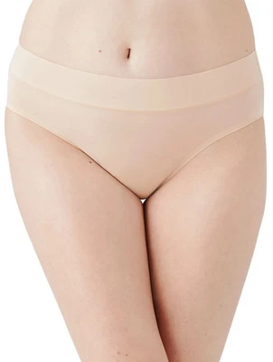 Wacoal At Ease Daywear High Cut Panty Women's 8-XL Sand Wide Waistband Pull On - Image 1 of 4