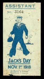 Nov.1st., 1918 ~"Jack's Day" ~Volunteer Badge - Picture 1 of 2