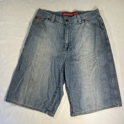 Pantalones Cortos de Jean Vintage Y2K Ecko Unltd 34 Pierna Ancha Sueltos Lavado Ligero Foto 1 de 4