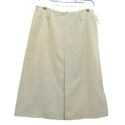 Talbots Linen Blend Skirt Pleats A-Line Midi Italian Fabric Size 8 - Image 1 of 4