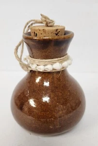 Hawaii handgefertigte Vintage Keramik braun glasierte Korkkeramik mit Muscheln - Bild 1 von 5