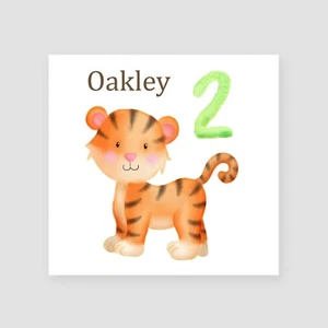 Tarjeta de 2do cumpleaños personalizada hecha a mano tigre niño niña hijo nieto hija - Imagen 1 de 5