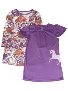 Carters Toddler Girls Purple Unicorn Rainbows Pajamas 2pc Nightgown Sleep Set - Picture 1 of 3