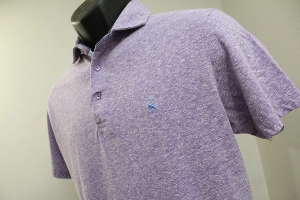 Polo de golfe Tailorbyrd roxo manga curta mistura de algodão masculino tamanho médio - Imagem 1 de 4