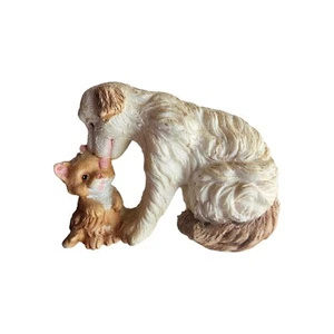 Adorable Vintage 1980s 3D Kitten And Dog Figurine Magnet Orange Cat - Picture 1 of 5
