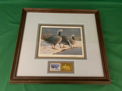 1985 Alaska Duck Stamp Print - Emperor Geese by Daniel Smith Medallion Edition + - Image 1 of 3