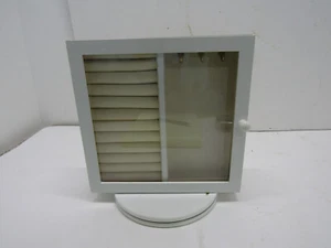 A WHITE ROTATING 360 JEWELRY RING NECKLACE TRINKET BOX ORGANIZER STORAGE CASE - Picture 1 of 4